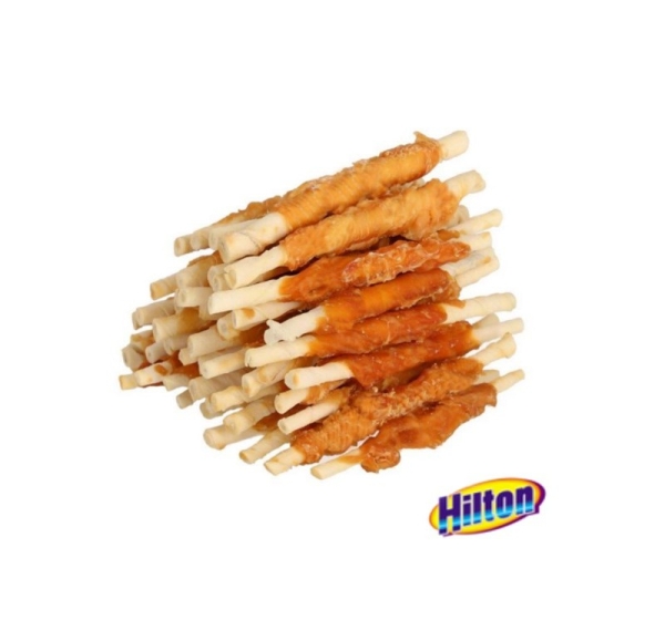HILTON Chicken wrap white rawhide stick - Dog treat - 500 g