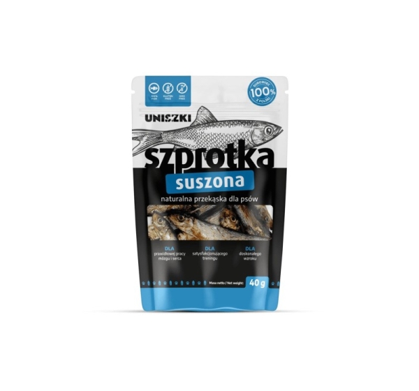UNISZKI Dried sprat - dog treat - 40 g
