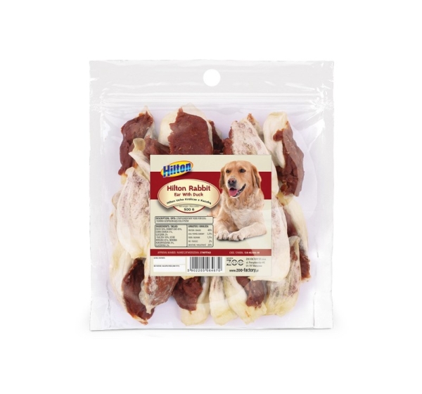 HILTON Rabbit ear with duck - dog chew - 500g