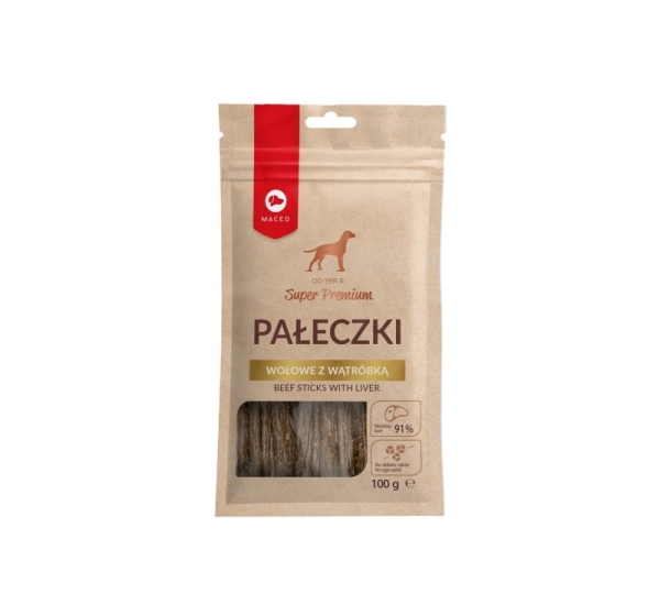 MACED Beef Sticks with liver - Dog treat - 100g