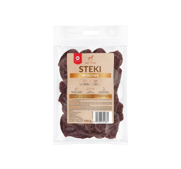 MACED Beef steaks - Dog treat - 500g