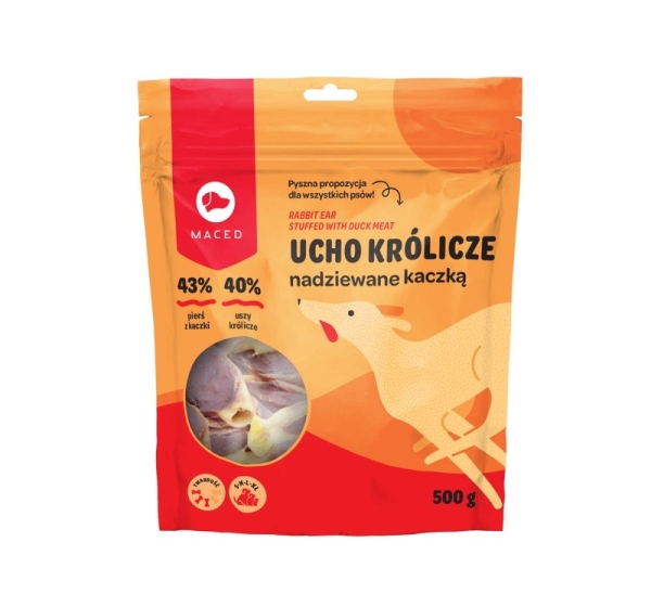 MACED Duck with rabbit ear - dog chew - 500g
