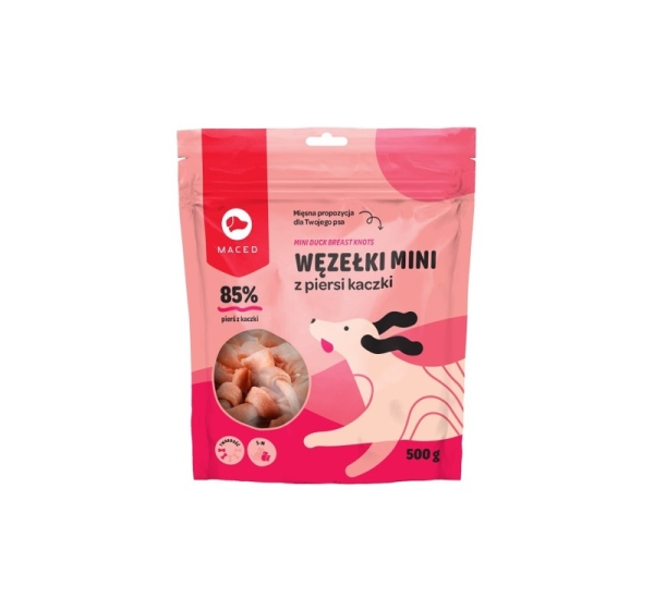 MACED Mini duck breast knots - Dog treat - 500g