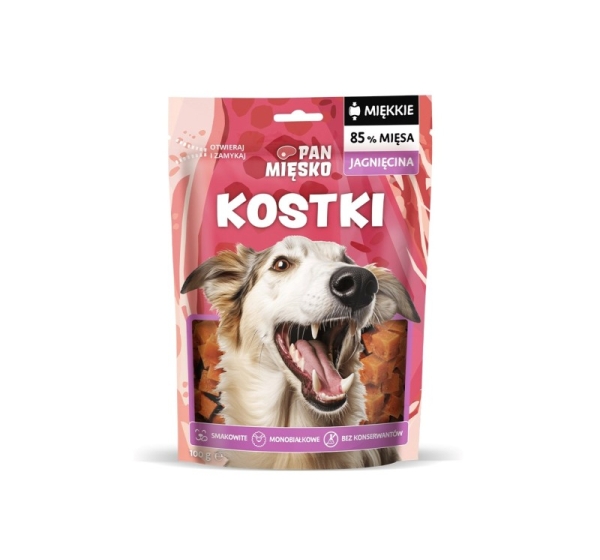 PAN MIĘSKO Squares Lamb - dog treat - 100g