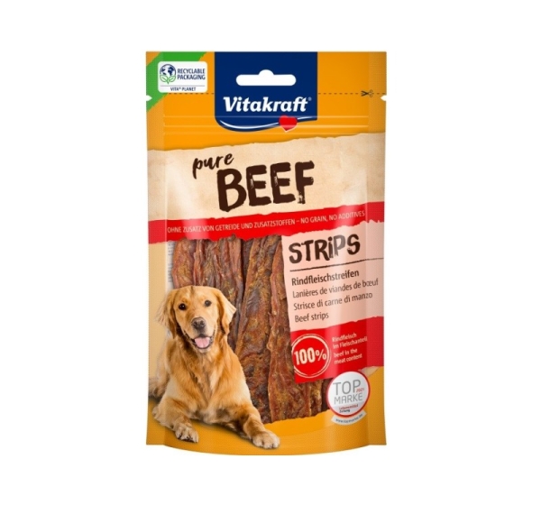 VITAKRAFT Pure Beef Strips - dog treat - 80 g
