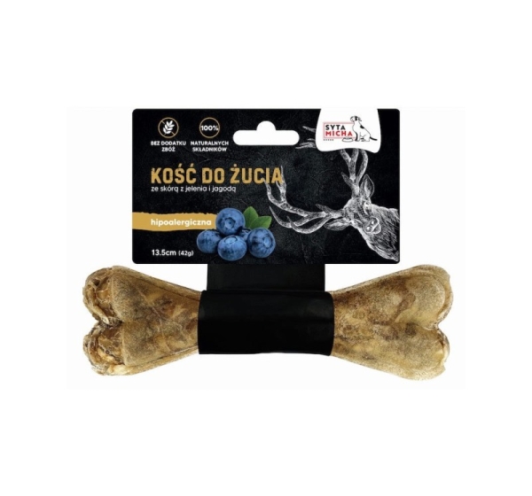 SYTA MICHA Deer skin and berry bone - dog treat - 13.5 cm