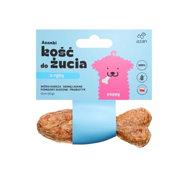 AZANKI Cod Bone with Probiotic Puppy in Fish Shape – Dog Treat – 12 cm