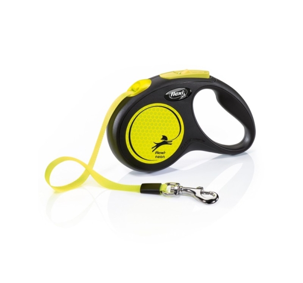 Flexi New NEON 5 m Black, Yellow Dog Retractable lead