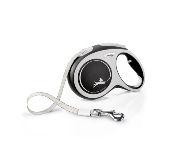 Flexi New COMFORT 8 m Black, Grey Dog Retractable lead