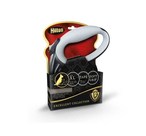 HILTON Smart dog XL (40kg) - retractable leash - black-grey - 7 m