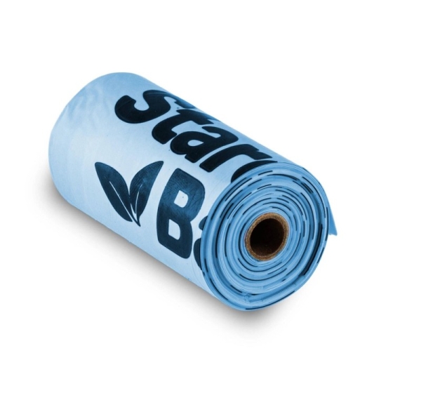 STARCHBAG BIO compostable poop bags light blue – 1x15 pcs