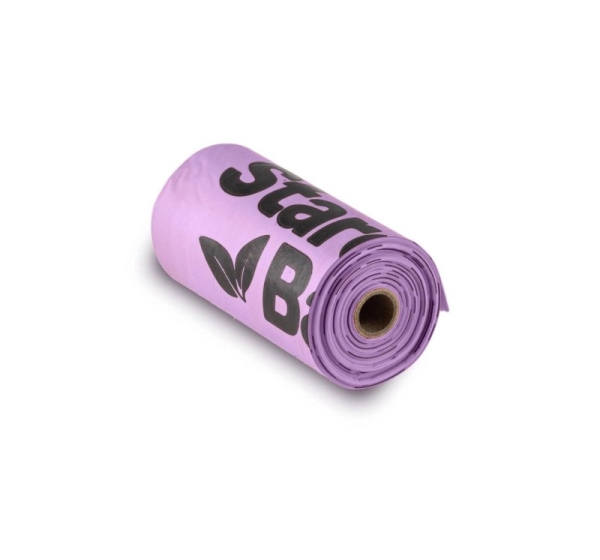 STARCHBAG BIO compostable poop bags lilac – 1x15 pcs