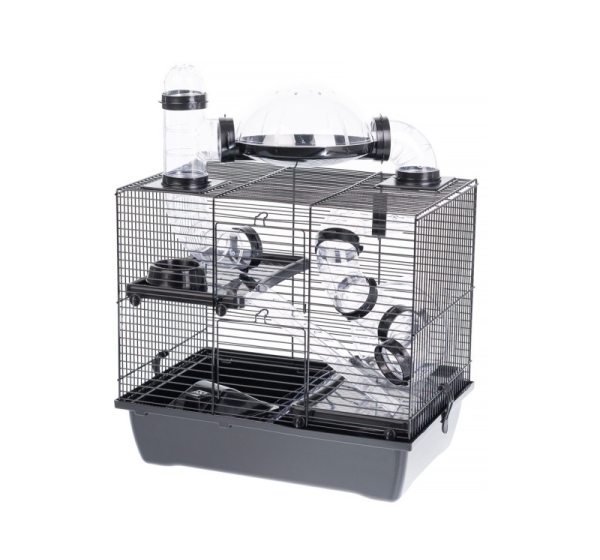 INTER-ZOO Rocky + Terrace black - cage for a hamster