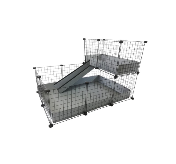 C&C modular cage one-storey 3x2 + Loft 2x1 + Silver ramp