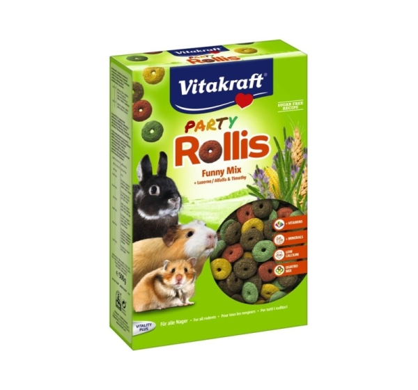 VITAKRAFT Party Rollis Funny Mix - treat for rodents and rabbits - 500g