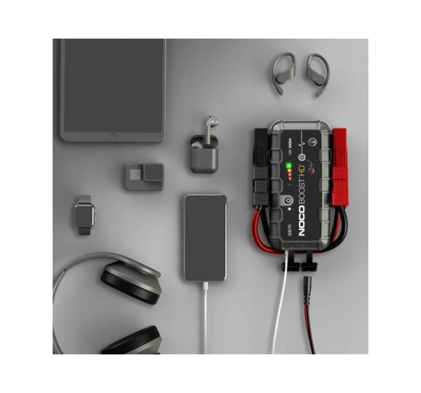 NOCO GB70 Boost 12V 2000A Jump Starter starter device with integrated 12V/USB battery