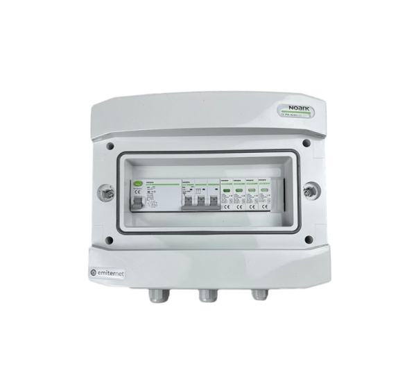 Switchgear attached AC hermetic IP65 EMITTER with surge arrester AC Noark type 2, 10A 3-F, RCD type A 40A/300mA