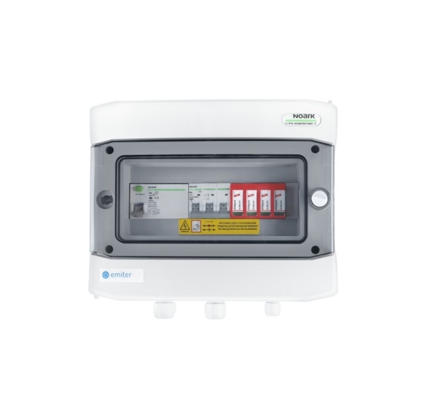 Switchgear attached AC hermetic IP65 EMITTER with AC Dehn type 2 surge arrester, 40A 3-F, RCD type A 63A/300mA