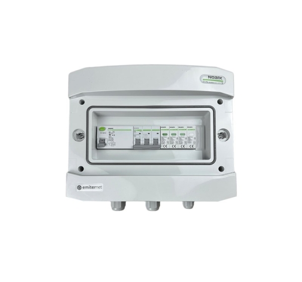 Switchgear attached AC hermetic IP65 EMITTER with surge arrester AC Noark type 1+2, 40A 3-F, RCD type A 63A/300mA