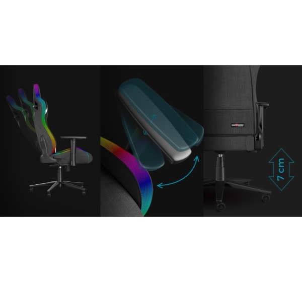 GENESIS Trit 660 RGB Grey PC gaming chair Padded seat