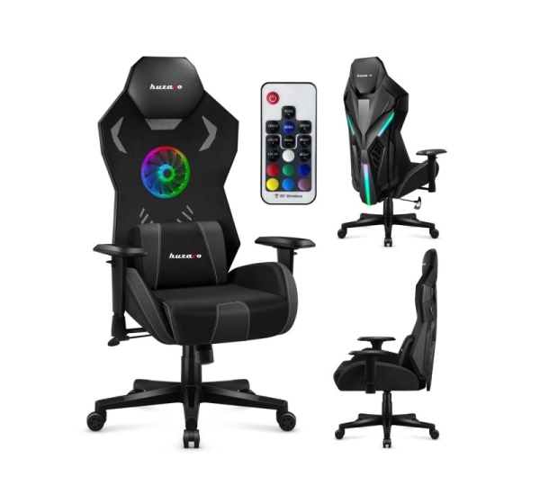 Huzaro Combat 7.6 RGB Black gaming chair with fan