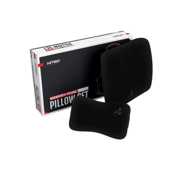 Nitro Concepts Memory Foam Pillow Set Black/Black - foam cushion set