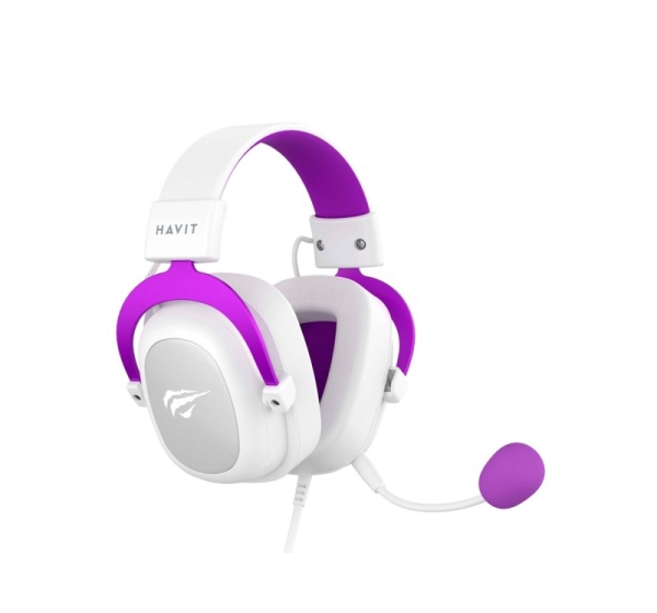 Havit H2002d - gaming headphones, white and purple