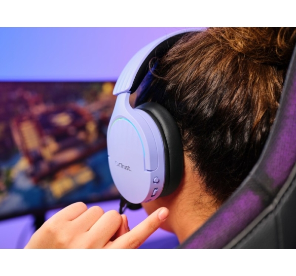 Trust GXT 491P FAYZO Headset Wired & Wireless Head-band Gaming USB Type-A Bluetooth Black, Purple