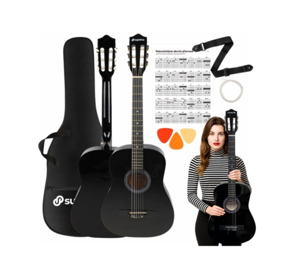 SUPRIMO CGS2 BK gitara klasyczna 4/4 czarna do nau