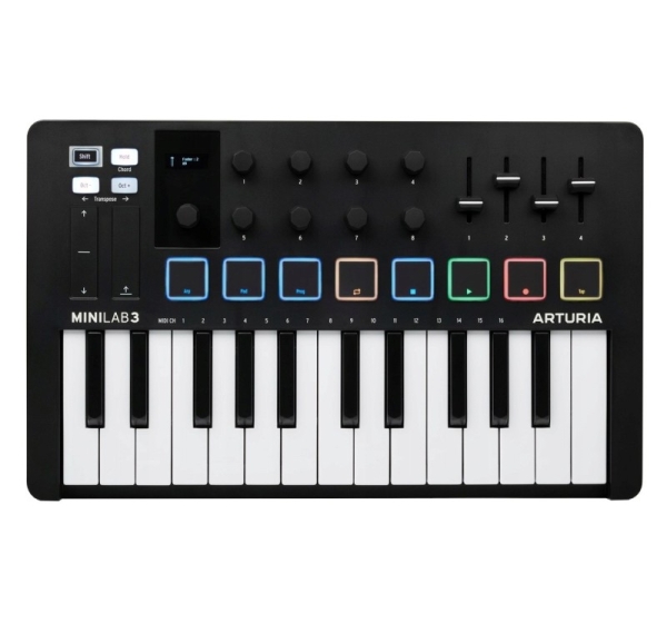 Arturia MiniLab 3 - MIDI control keyboard, black