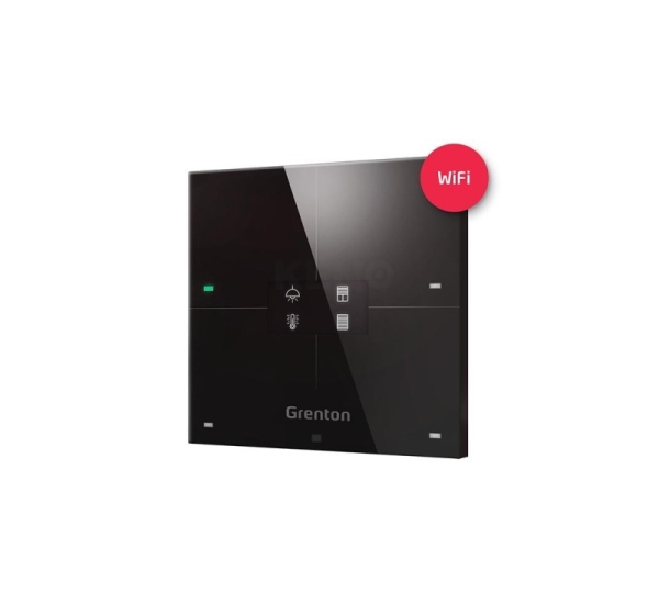 GRENTON SMART PANEL/ 4 TOUCH AREA/ OLED DISPLAY/ WI-FI/ BLACK GLASS FRONT