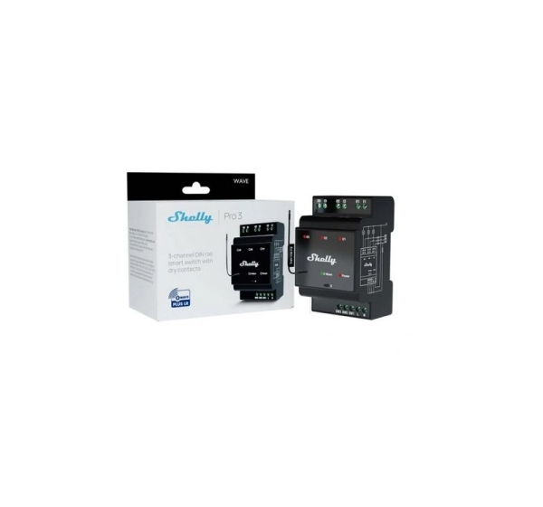 Shelly Qubino Wave Pro 3 3-channel Din Z-wave Bus Relay