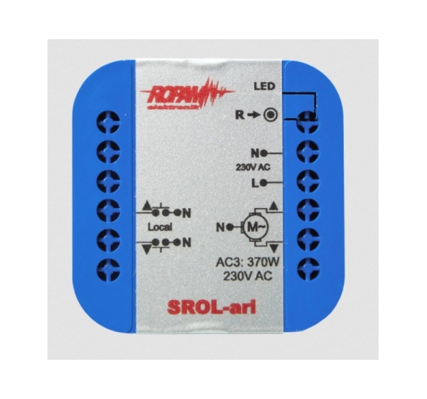 ROPAM SROL-ari wireless, 230VAC roller shutter controller, amerometer, roller shutter status in the application and touch panel (-IP-64).