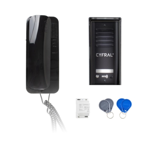 INTERCOM CYFRAL COSMO 1-TENANT CASSETTE BLACK UNIFON BLACK
