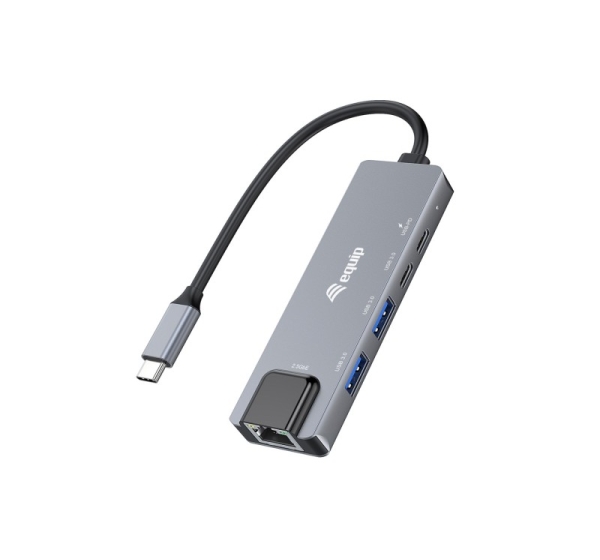 Equip 5 in 1 Multifunctional Adapter, 2.5GbE, USB-A x 2, USB-C x 1, USB-C , 100W USB PD