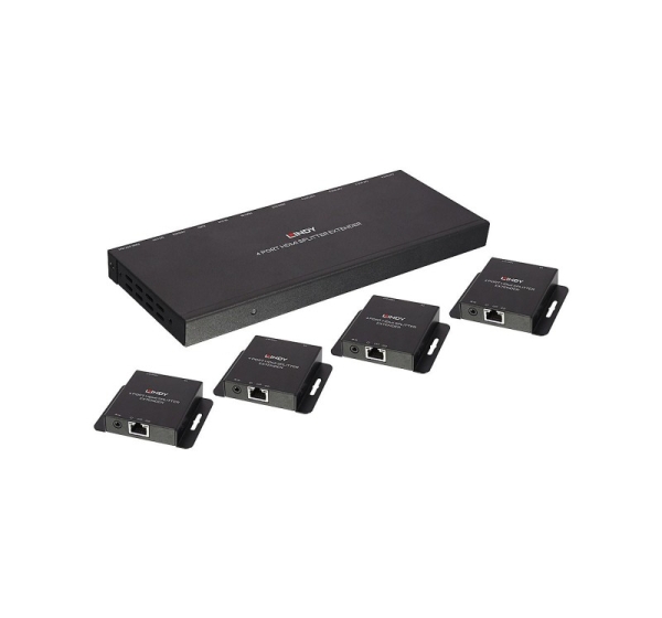 Lindy 70m Cat.6 4 Port HDMI 4K30 and IR Splitter Extender with Loop Out