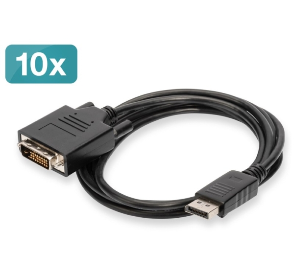 Digitus DisplayPort – DVI Adapter Cable, Pack of 10 pcs