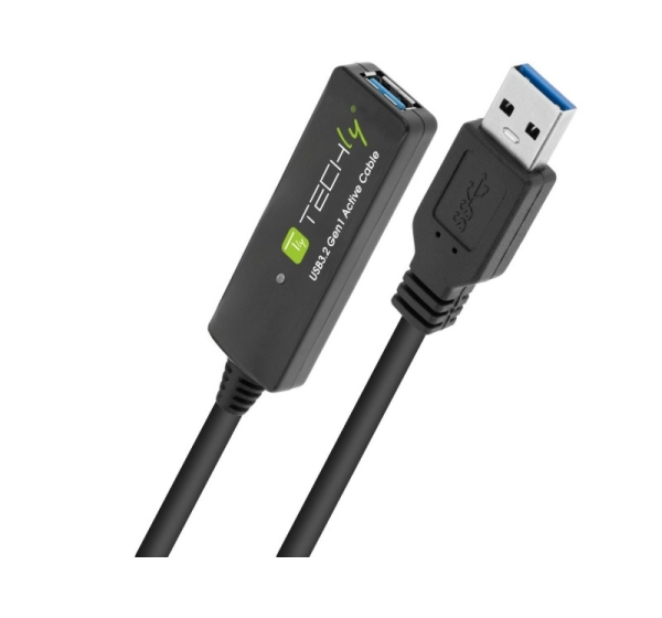 Techly ICUR30100G USB cable USB 3.2 Gen 1 (3.1 Gen 1) 10 m USB A Black