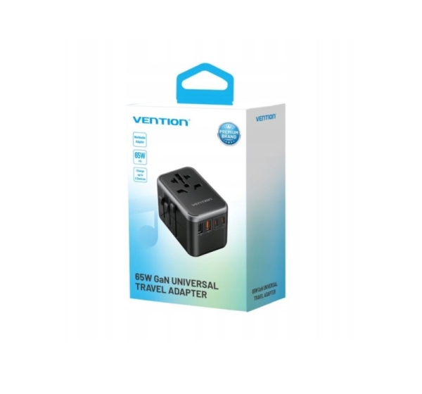 Vention 65W GaN Travel Adapter and Charger 2x USB-A 2x USB-C