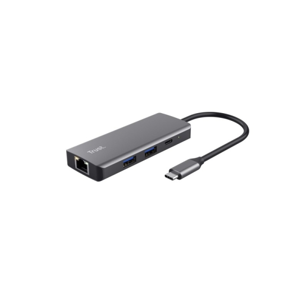 Trust Dalyx - 6-in-1 USB-C Multi-Port Adapter, 1000 Mbit/s (silver)