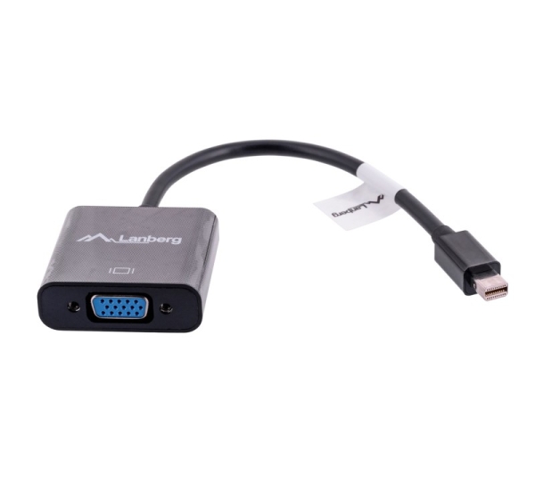 Lanberg AD-0006-BK video cable adapter 0.2 m VGA (D-Sub) Mini DisplayPort Black