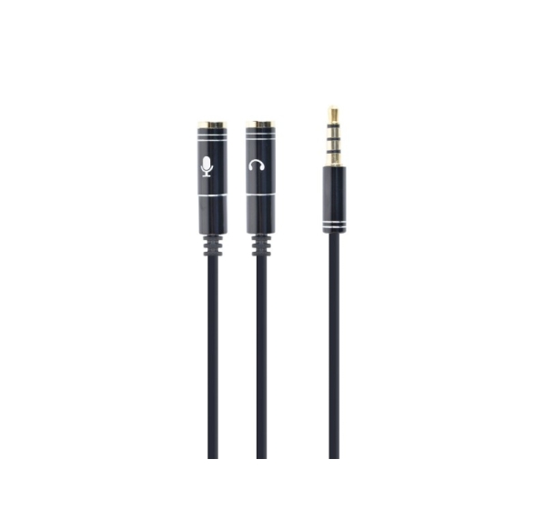 Gembird !Adapter audio microphon 3.5mm mini Jack/4PIN/0. audio cable 0.2 m 2 x 3.5mm Black