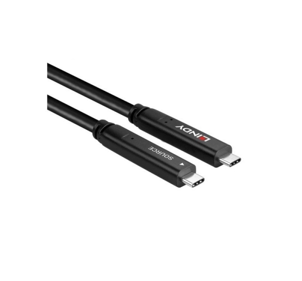 Lindy 10m USB 3.2 Gen 1 and DP 1.4 Type C Hybrid Cable