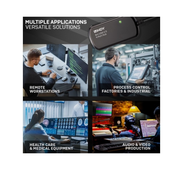 Lindy 8m USB 2.0 Active Extension Pro Hub