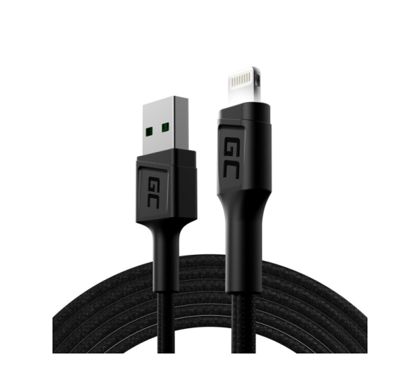 Green Cell KABGC12 lightning cable 2 m Black