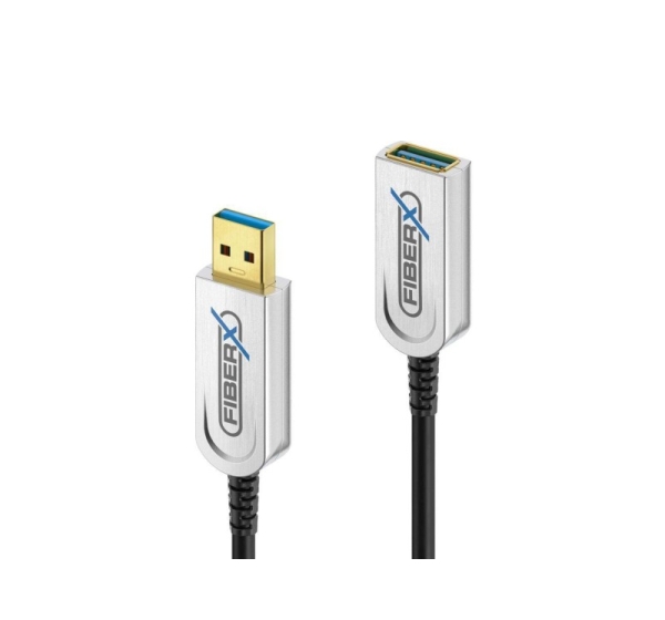 FiberX FX-I650-010 USB cable USB 3.2 Gen 1 (3.1 Gen 1) 10 m USB A 10 Gbit/s 4.5 W Black, Silver