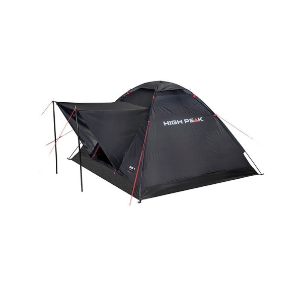 High Peak Beaver 3 Black, Red Pyramid tent 10320