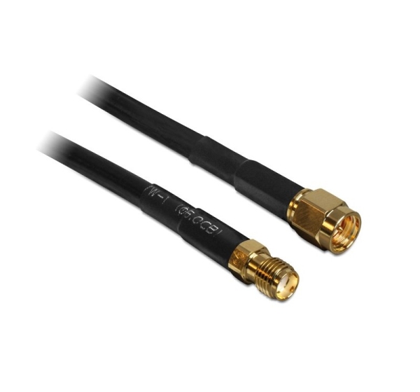 DeLOCK 10m SMA m/f coaxial cable CFD200 Black