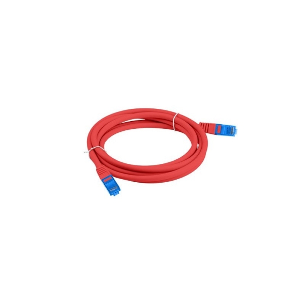 LANBERG PATCHCORD S/FTP CAT.6A 0.5M RED LSZH