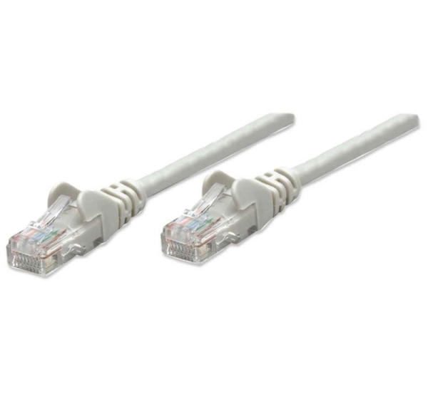 Intellinet Network Patch Cable, Cat5e, 3m, Grey, CCA, U/UTP, PVC, RJ45, Gold Plated Contacts, Snagless, Booted, Lifetime Warranty